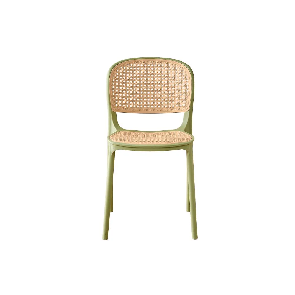 Silla Nest, Color Verde Olivo y Beige, Con espaldar y asiento en rejilla - Image 7