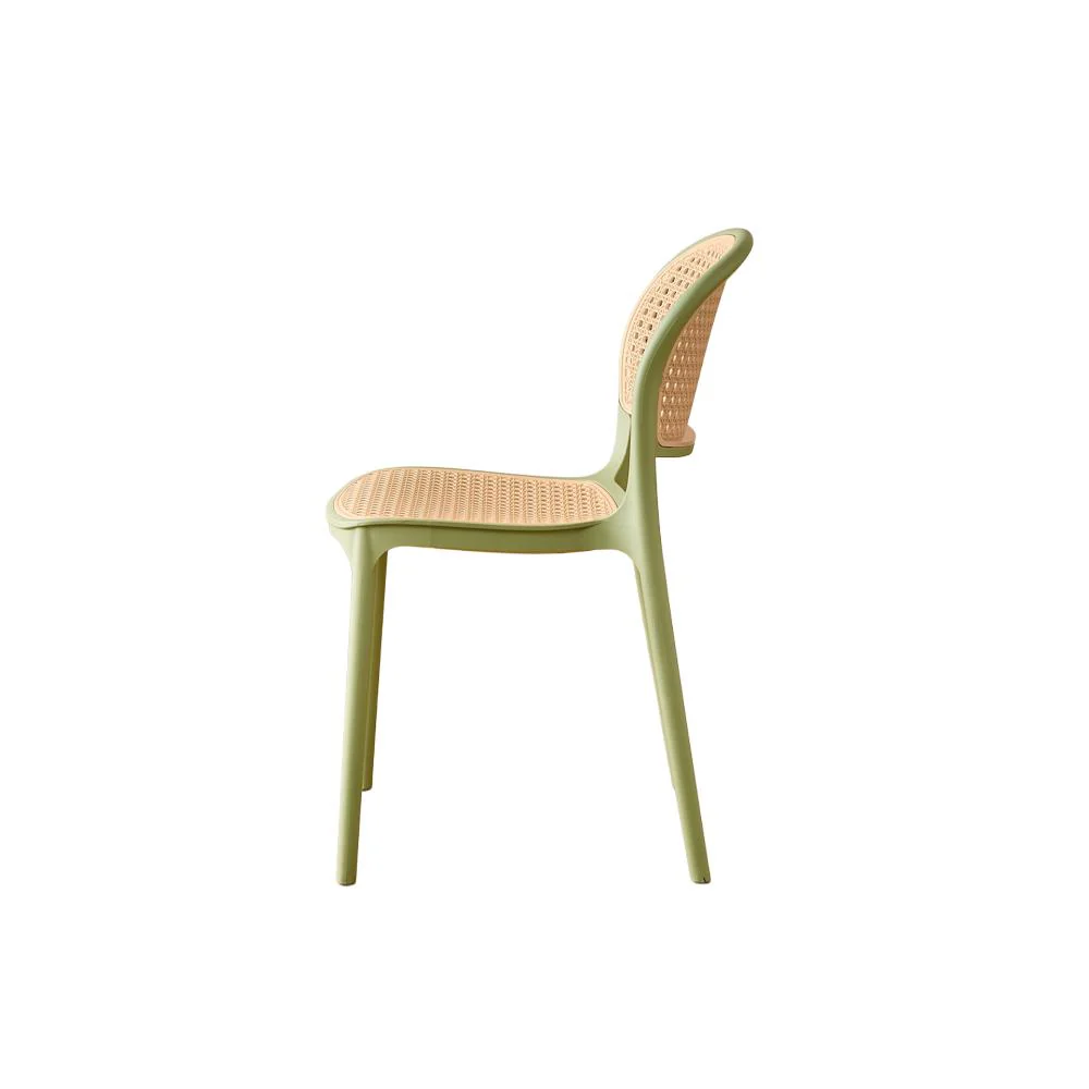 Silla Nest, Color Verde Olivo y Beige, Con espaldar y asiento en rejilla - Image 8
