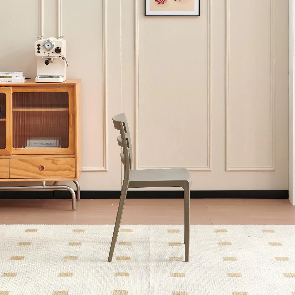 Silla New York, Taupe, Con espaldar en líneas y diseño minimalista - Image 4