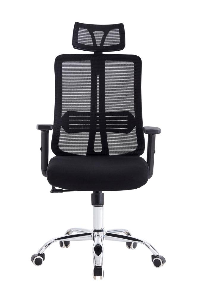 Silla Oficina X-123B, Wengue, con Cómodo Espaldar y Rodachines - Image 4