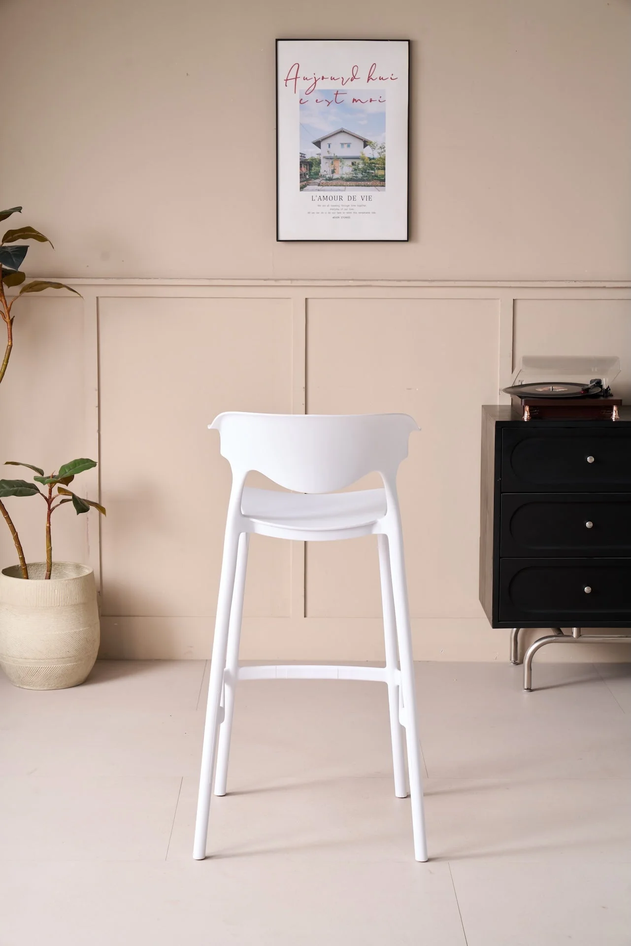 Silla para Bar Elena, Color Blanco, Diseño Moderno - Image 2