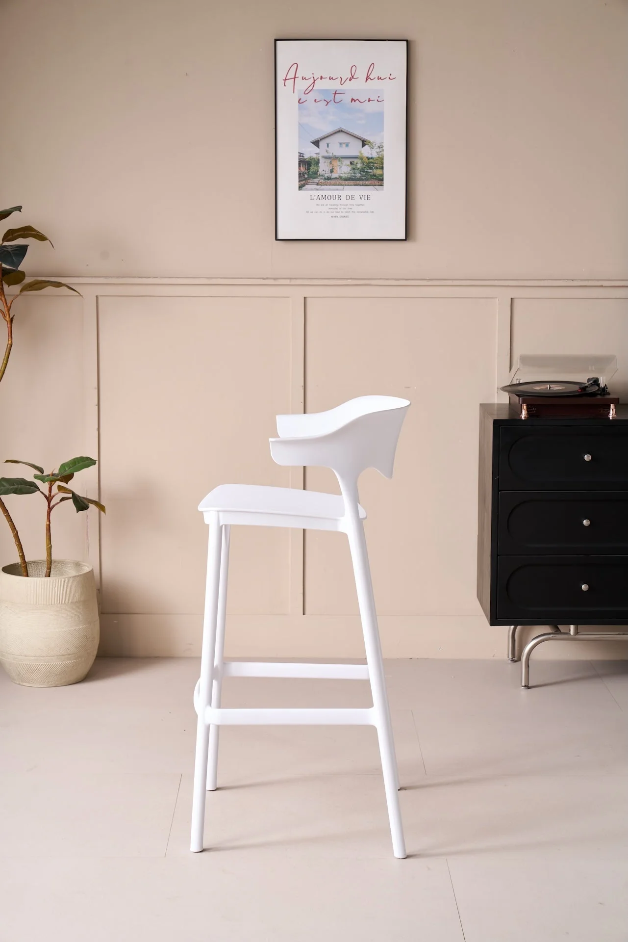 Silla para Bar Elena, Color Blanco, Diseño Moderno - Image 3