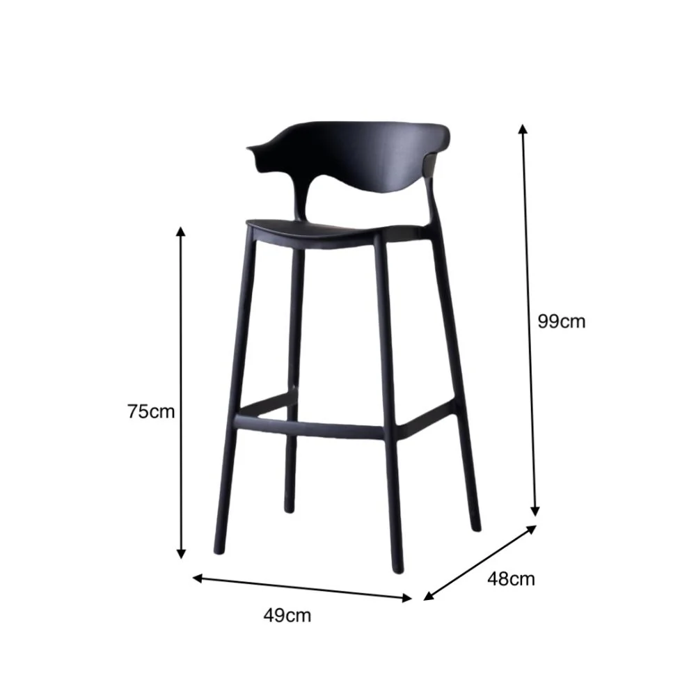 Silla para Bar Elena, Color Negro, Diseño Moderno - Image 13