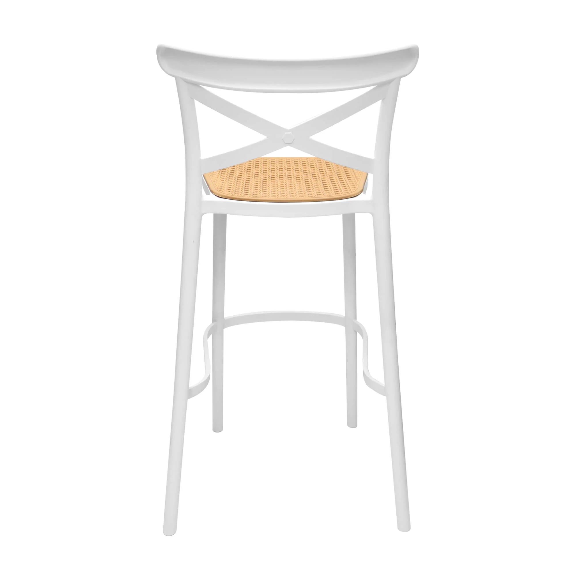Silla de barra plástica color blanco-beige - Image 2