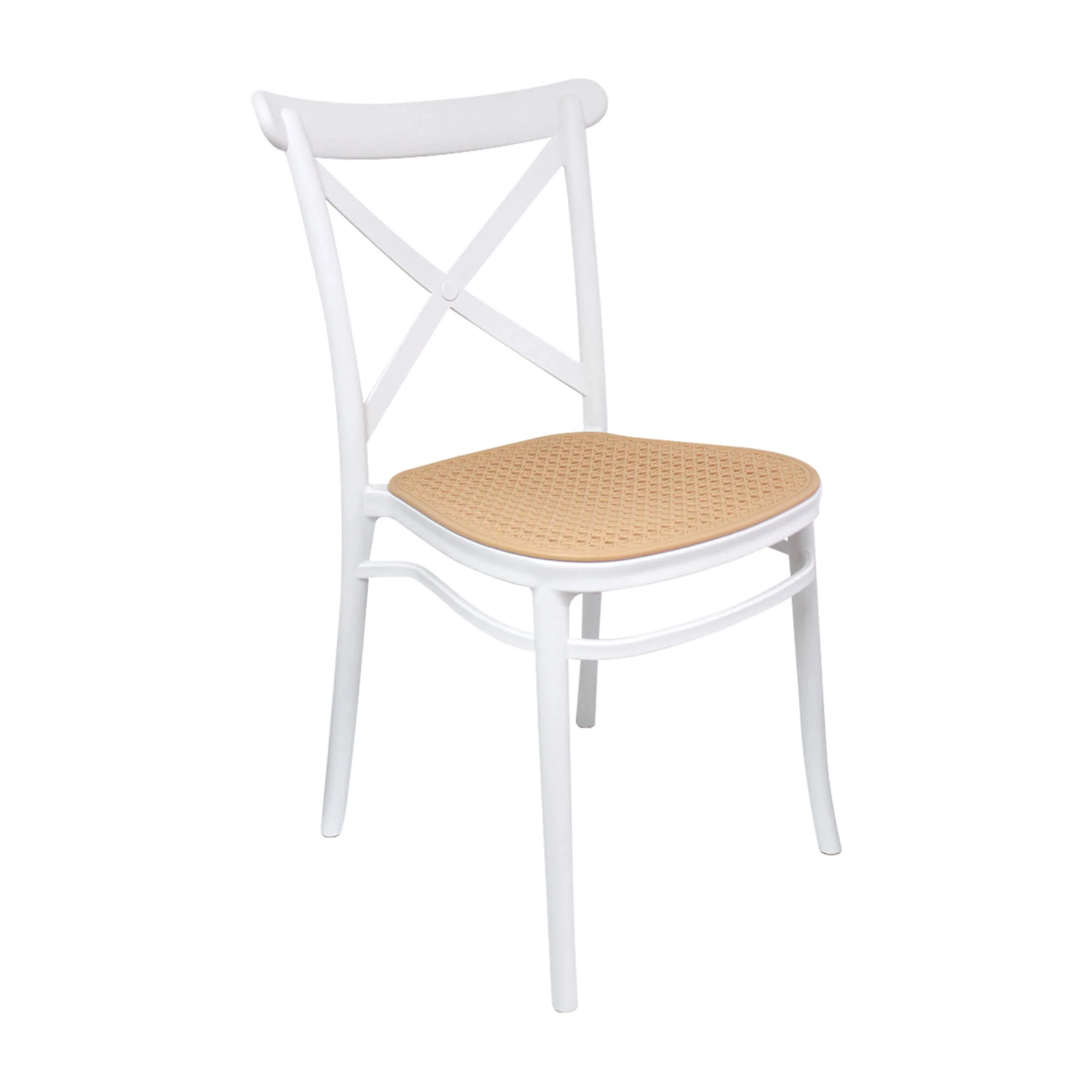 Silla de exterior plástica para comedor jardín 1146 color blanco biege