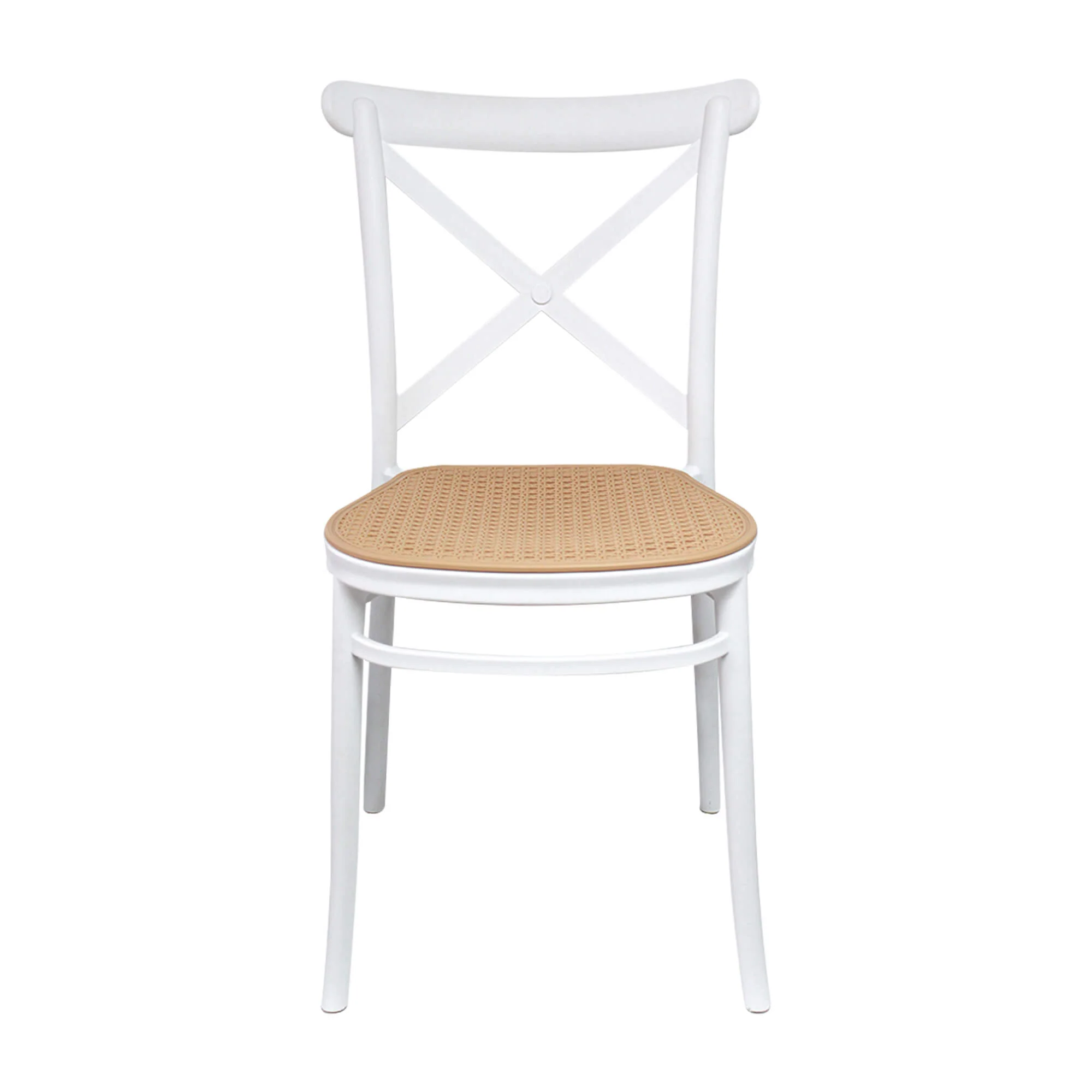Silla de exterior plástica para comedor jardín 1146 color blanco biege - Image 2