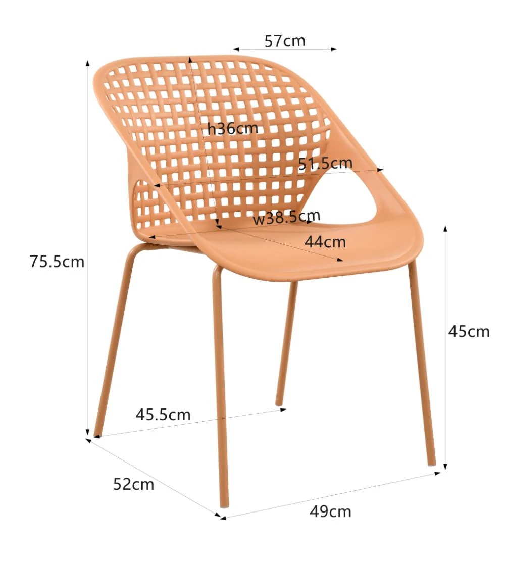 Silla Senit con Brazos, Color Naranja, Con espaldar y diseño Moderno - Image 14