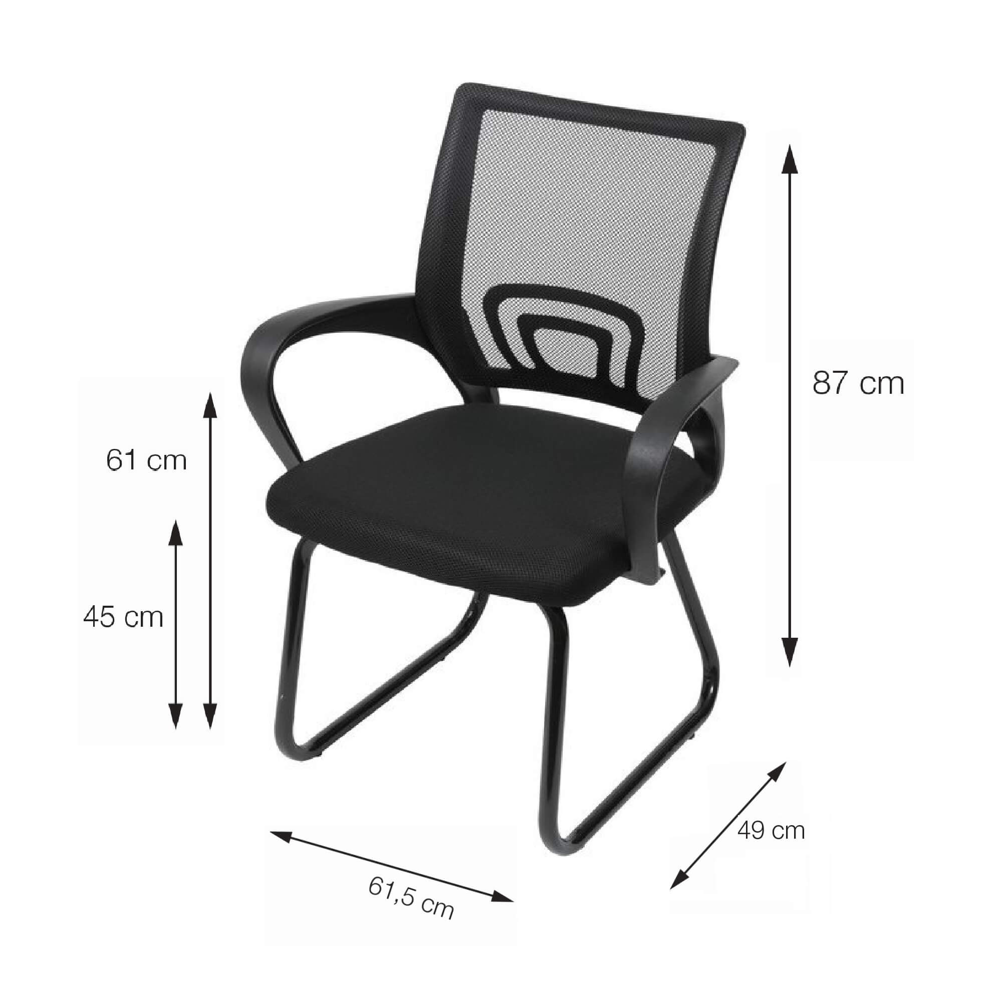 silla interlocutora tok fija color negro - Image 4