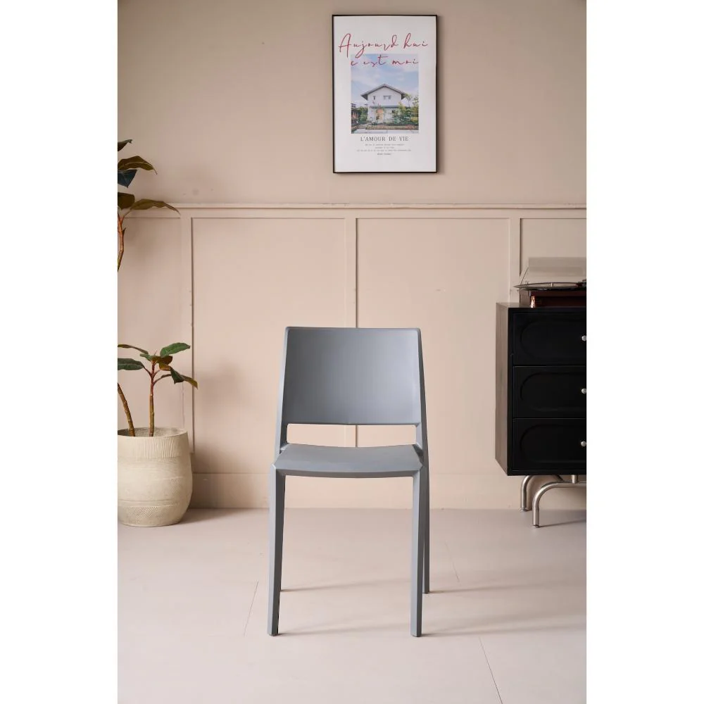 Silla Toledo, Color gris, Con espaldar liso y cuadrado, diseño moderno - Image 2