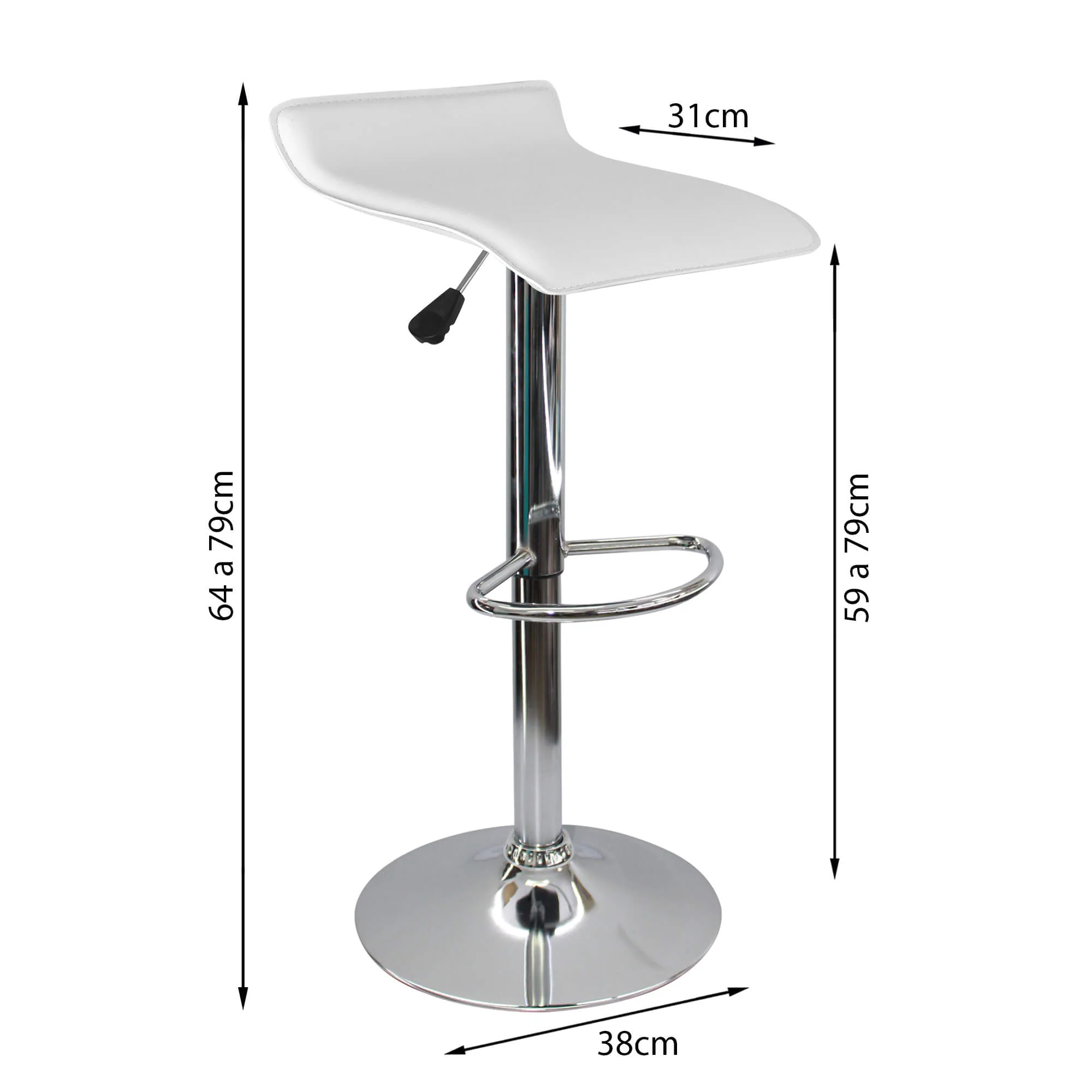 Silla de barra wave color blanco - Image 4