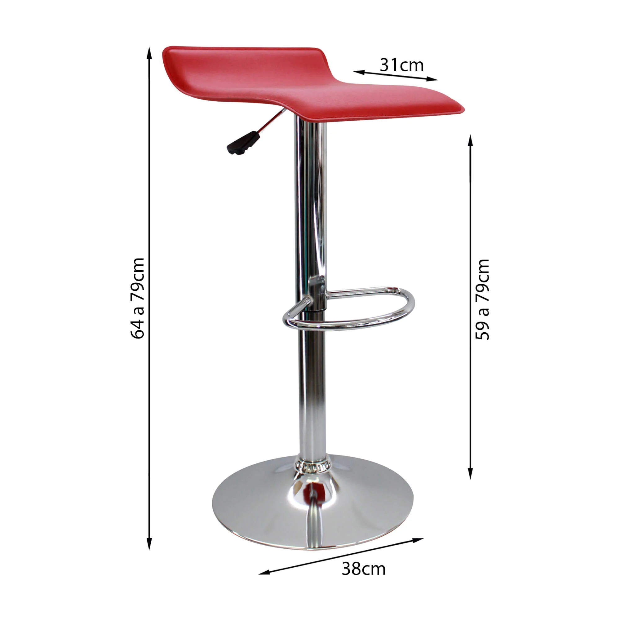 Silla de barra wave color rojo - Image 4
