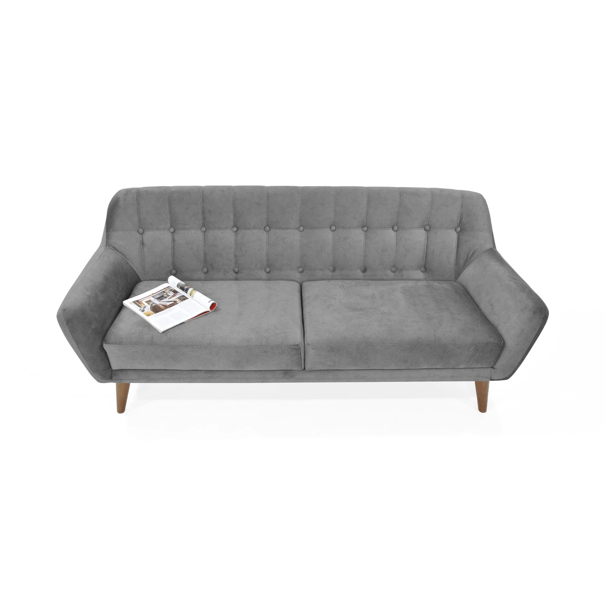 Sofa 3 Puestos Roma Tela 194x82x78 Gris - Image 2