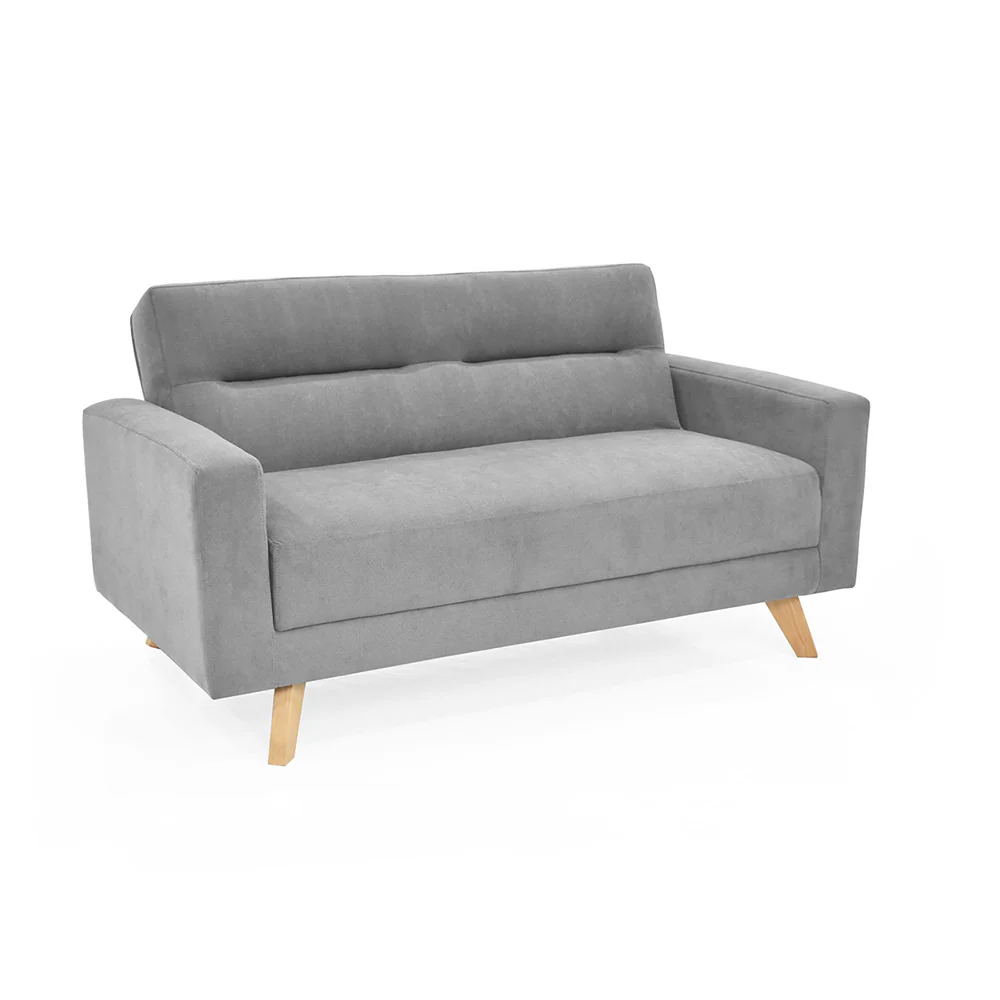 Sofa Barza 2 Puestos Tela 150x82x83 Plata - Image 2