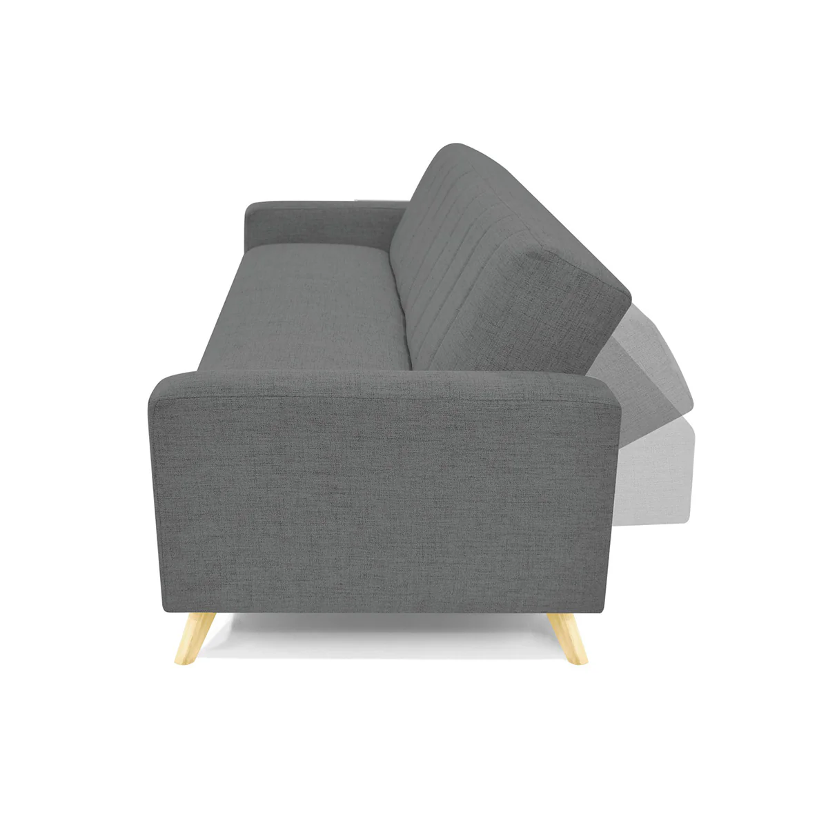 Sofá Cama Dominic Reclinable 206x90x80 Cm Gris - Image 6