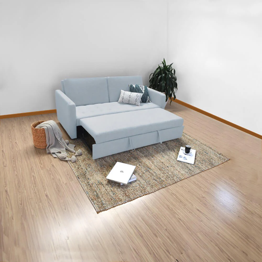 Sofa Cama Uganda Reclinable Tela 192x93x87 Plata - Image 2