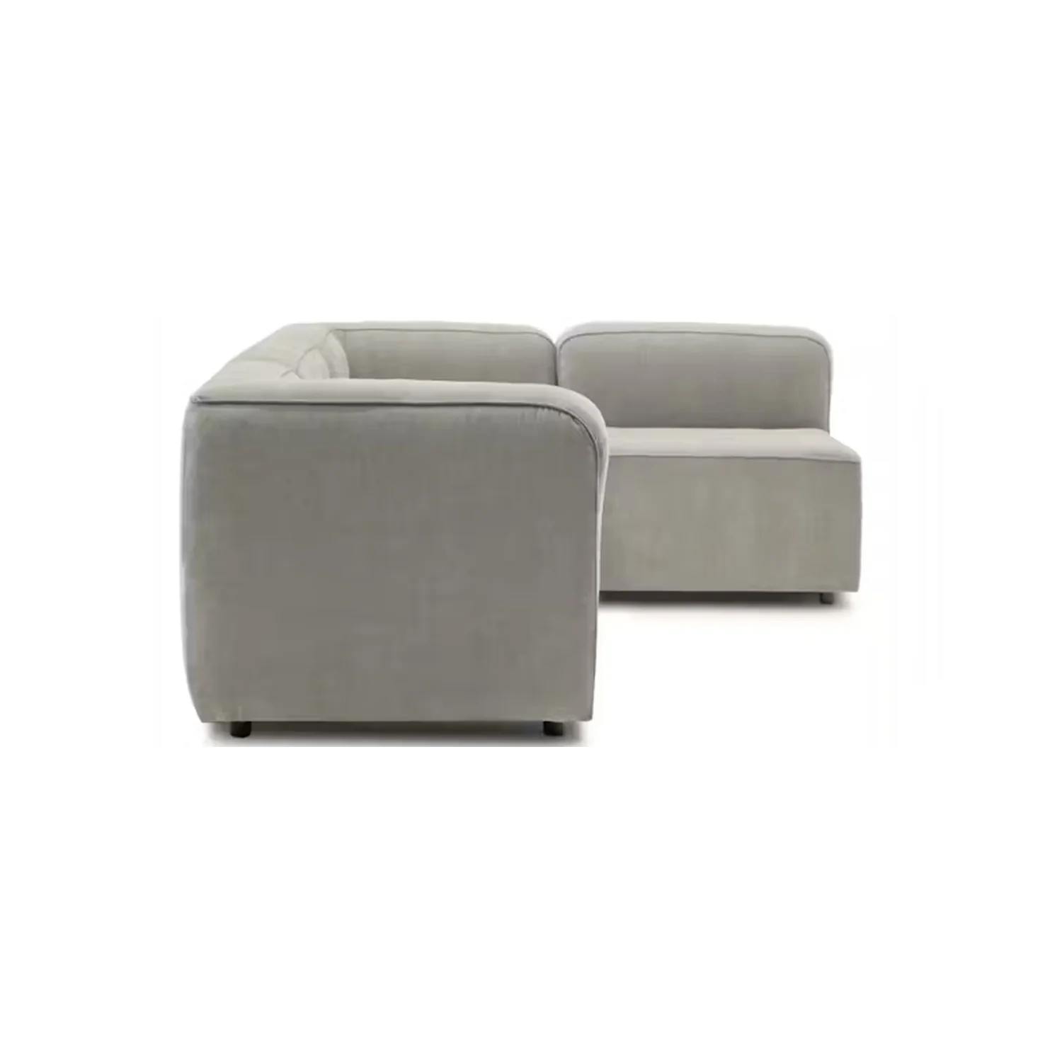 Sofá con banqueta bocelli 4 puestos gris tela pet friendly anti fluidos 260x85x75 cm - Image 3