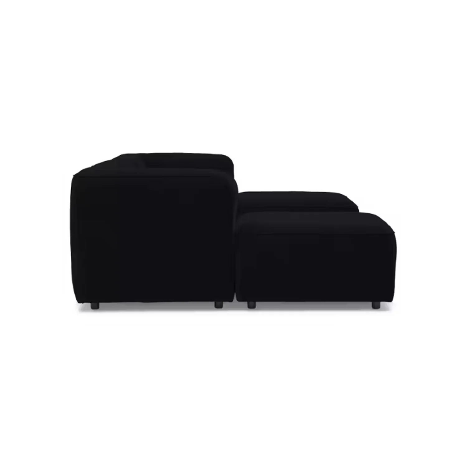 Sofá con puff bocelli 4 puestos negro tela pet friendly anti fluidos 260x85x75 cm - Image 3