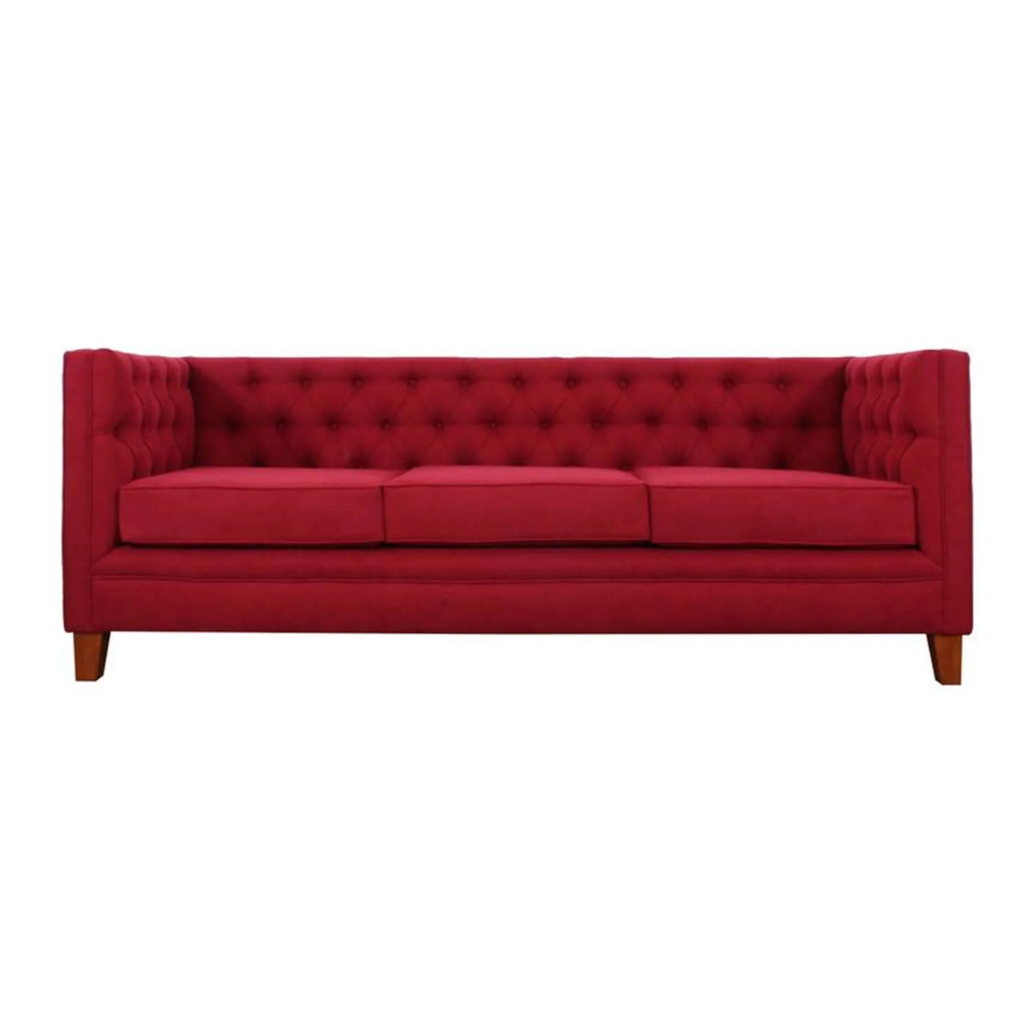 Sofá patrica 3 puestos rojo tela anti fluidos 207x80x80 cm