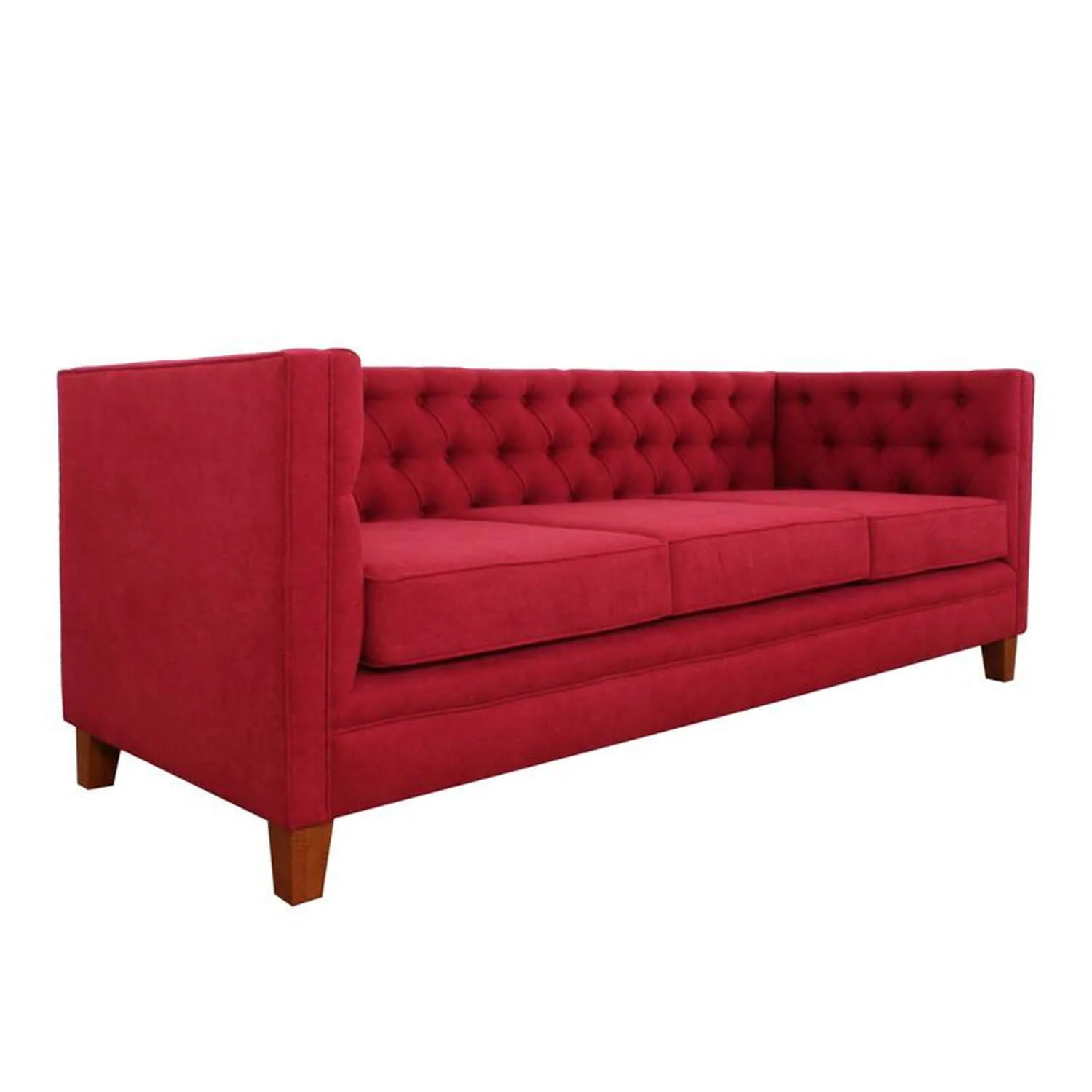 Sofá patrica 3 puestos rojo tela anti fluidos 207x80x80 cm - Image 2