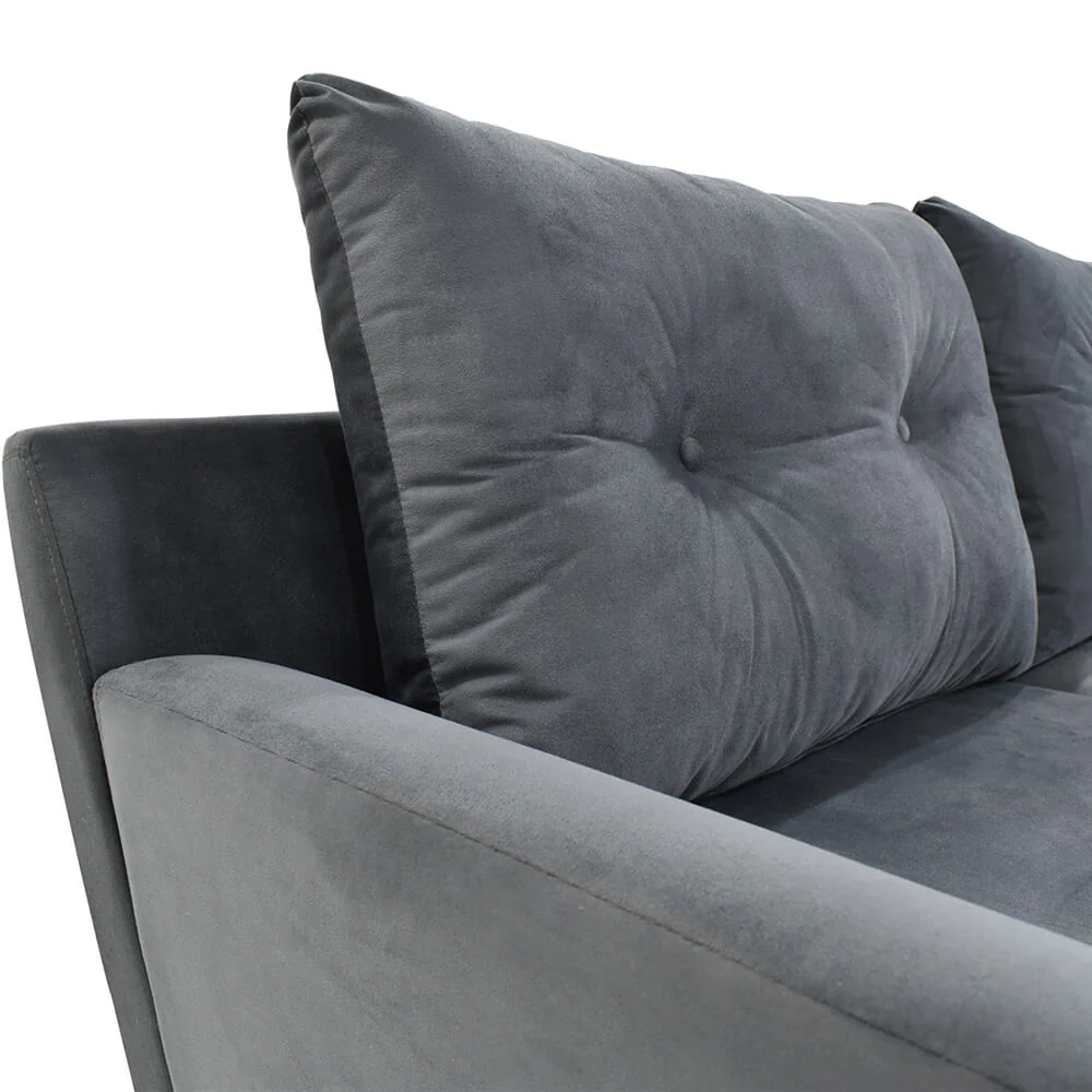 Sofá Verge 3 Puestos Tela 190x85x90 Cm Gris - Image 4