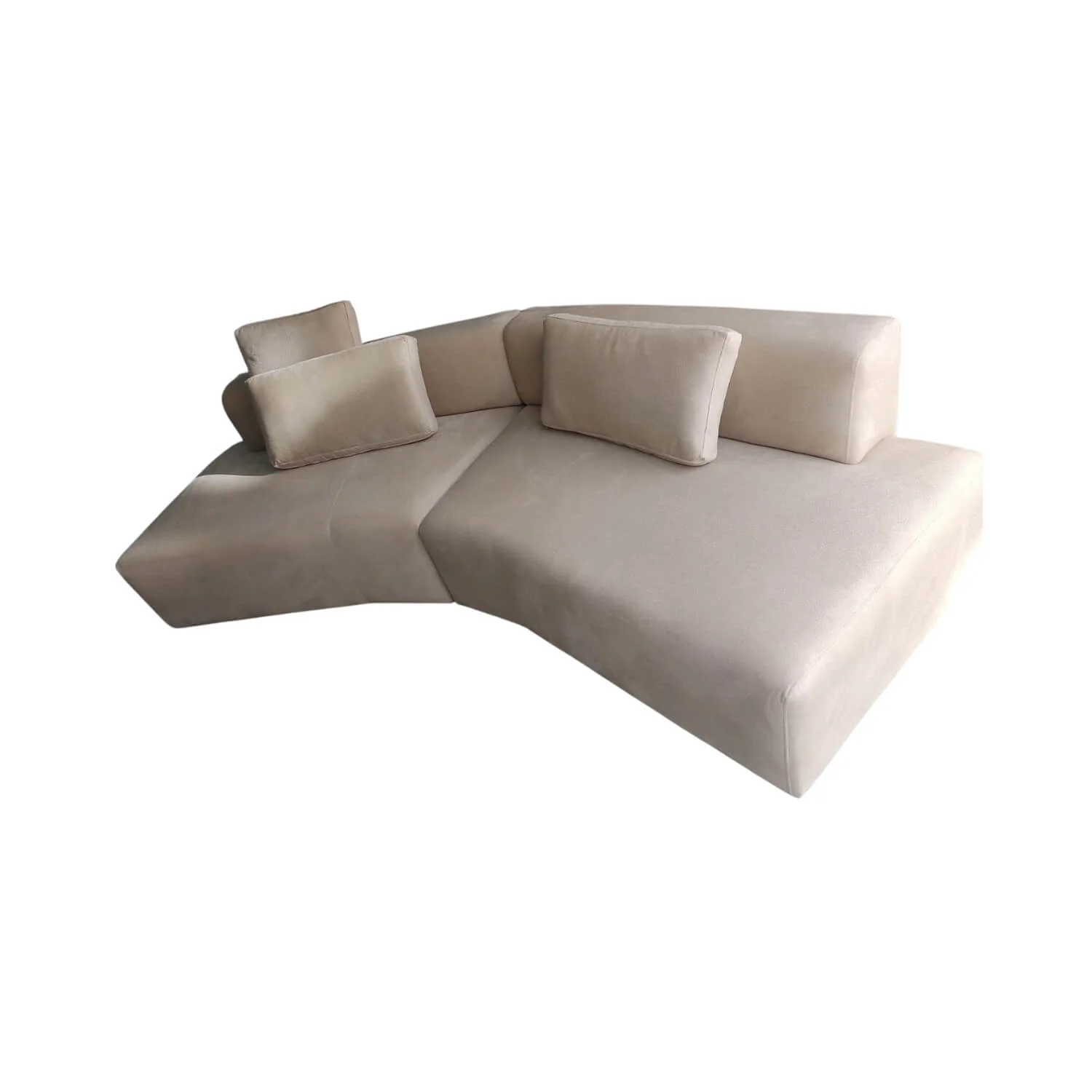 Sofá vitoria 4 puestos beige tela tribeca anti fluidos 300x100x70 cm - Image 4