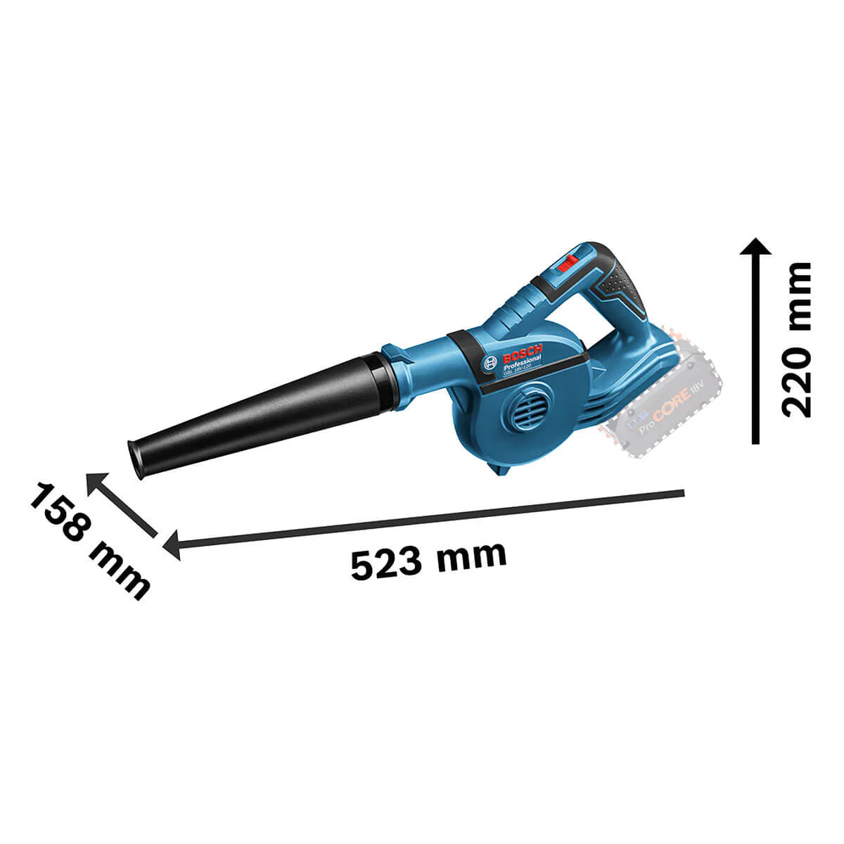 Soplador inalámbrico 18V GBL 18V-120 + Kit 2 Baterías 18V 2,0 Ah + Cargador GAL 18V-20 Marca Bosch - Image 7
