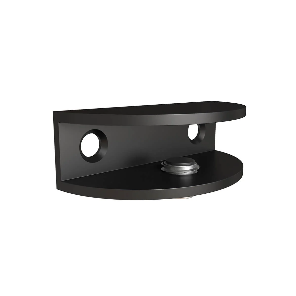 Soporte  entrepaño vidrio de 10 mm negra