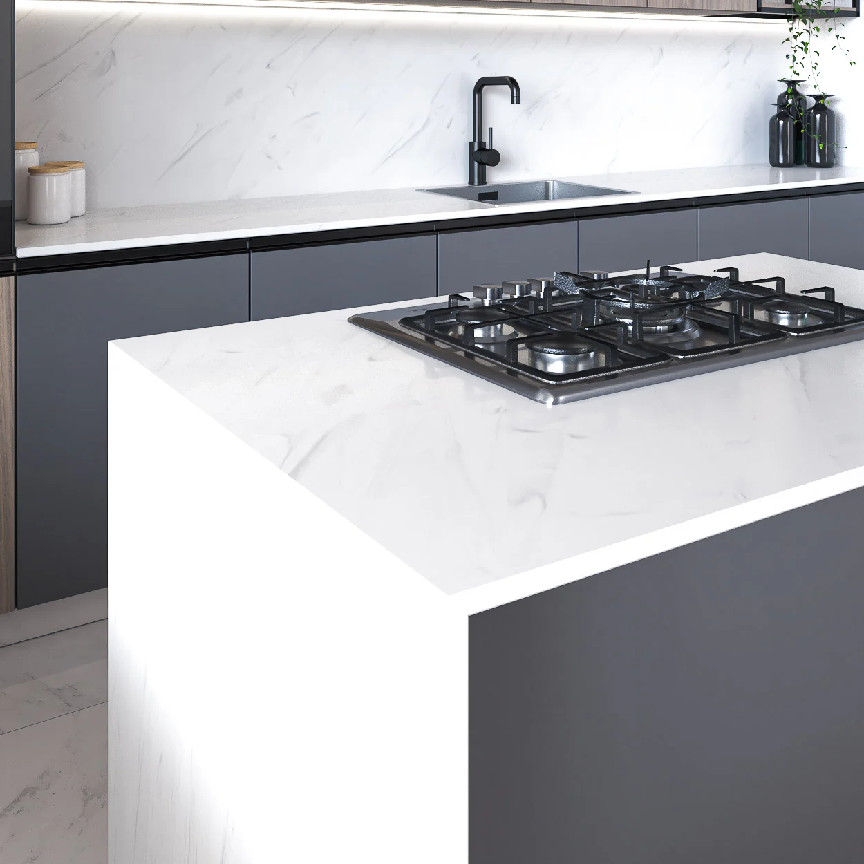 Superficie sólida acrílica modern calacatta marca Meganite - Image 2