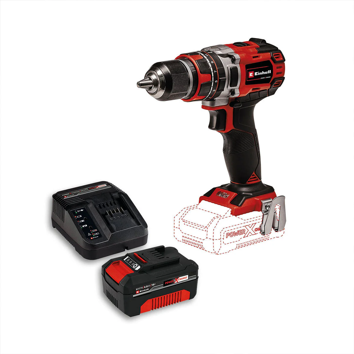 Taladro percutor 1/2 inalámbrico brushless 18 V + batería (2.5 ah) + cargador marca Einhell - Image 8