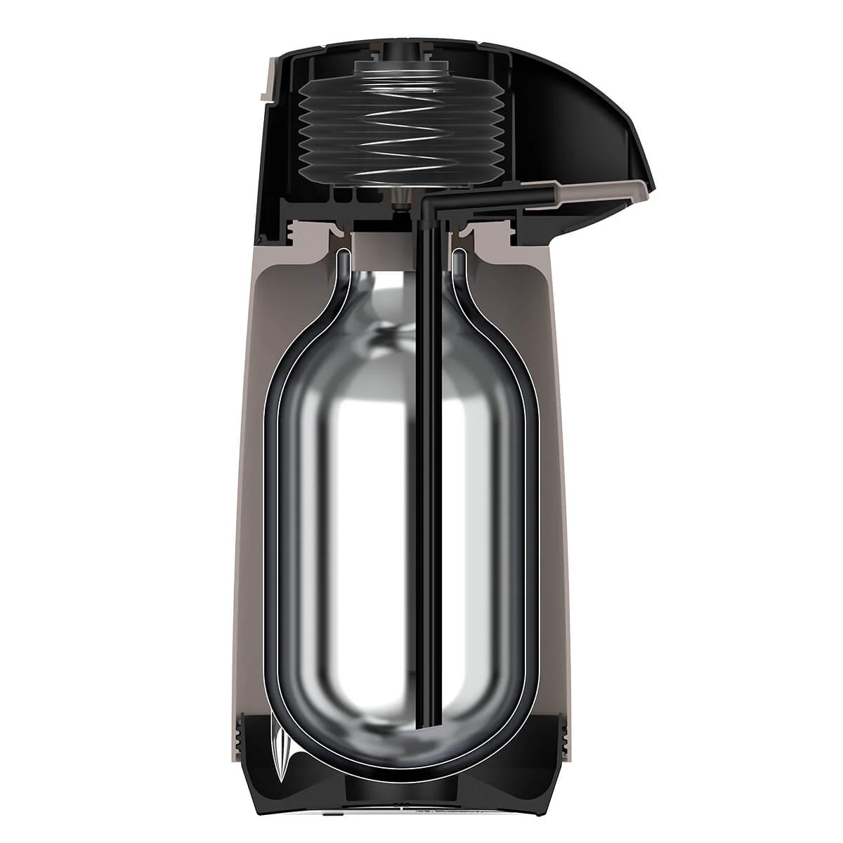 Termo en plástico beige con ampolla de vidrio 1 litro Tramontina - Image 3