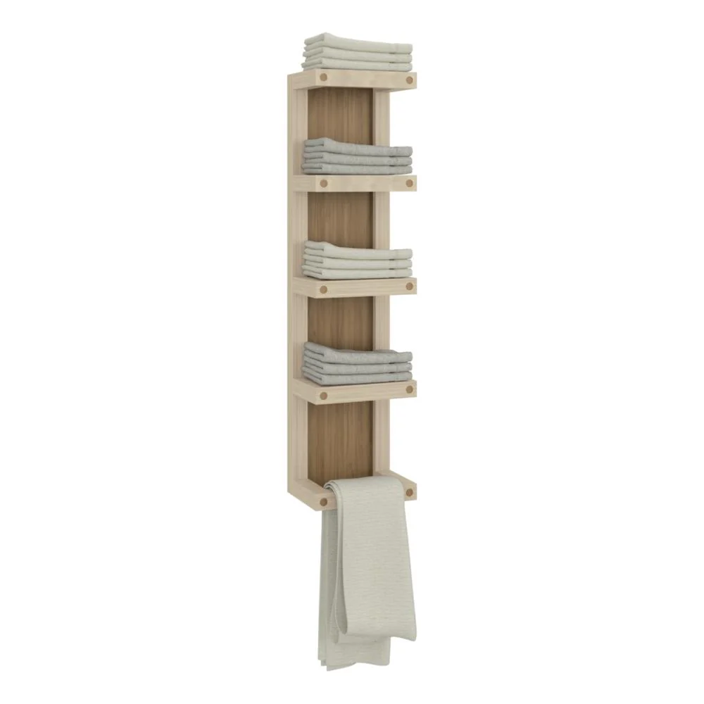 Toallero de Pared Arlington II, Kronos Fresno Europeo, con 5 niveles con gran espacio para ubicar toallas ZF - Image 2