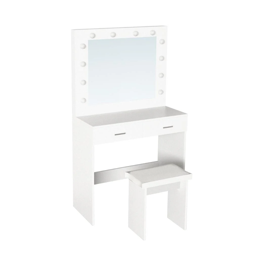 Tocador con Luces Led Bella, Blanco Mate, Incluye la Silla - Image 5