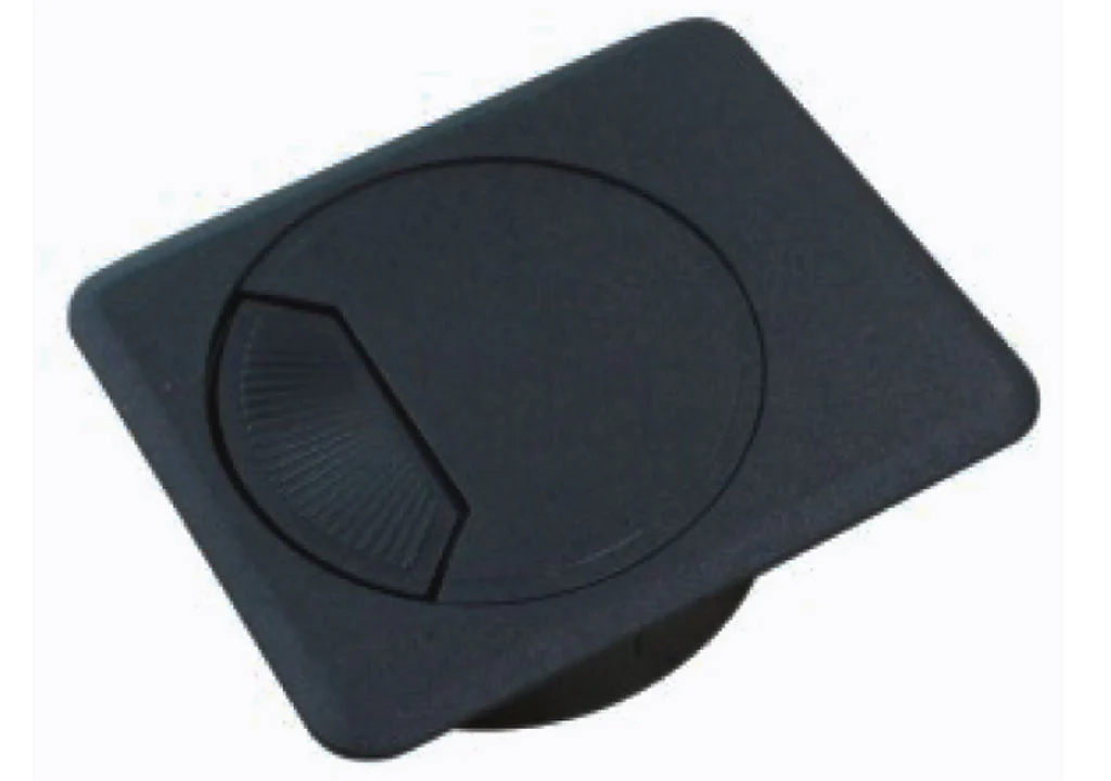 Pasacable rectangular pvc negro