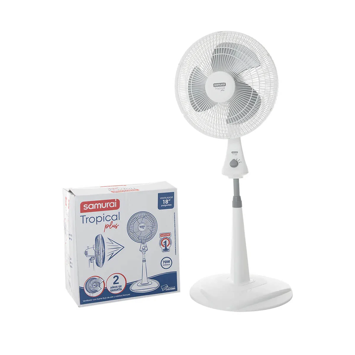 Ventilador de piso tropical plus 3 velocidades blanco marca samurai - Image 7