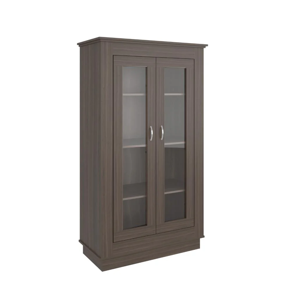 Vitrina Auxiliar Nereida, Avellana, con Dos Puertas Abatibles y Múltiples Entrepaños - Image 2