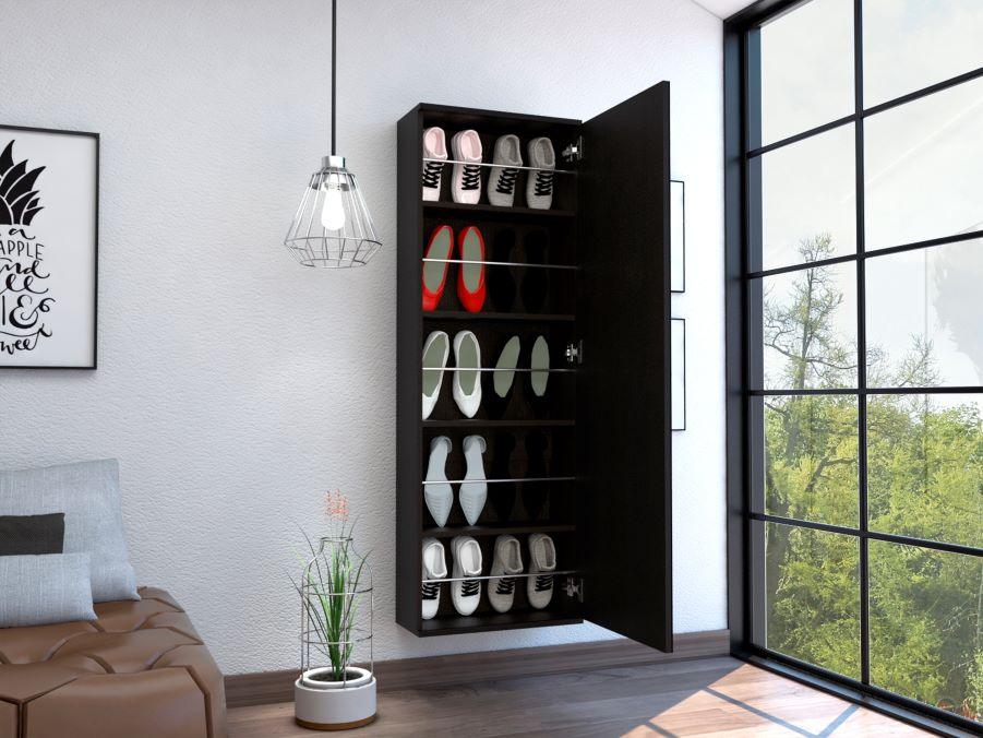 Zapatero Frisia, Wengue, con amplio espacio de almacenamiento incluye espejo ZF - Image 3
