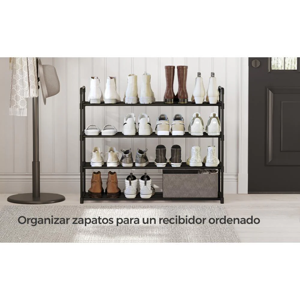 Zapatero Songmics 4 Niveles, Negro, para 24 pares de Zapatos - Image 6