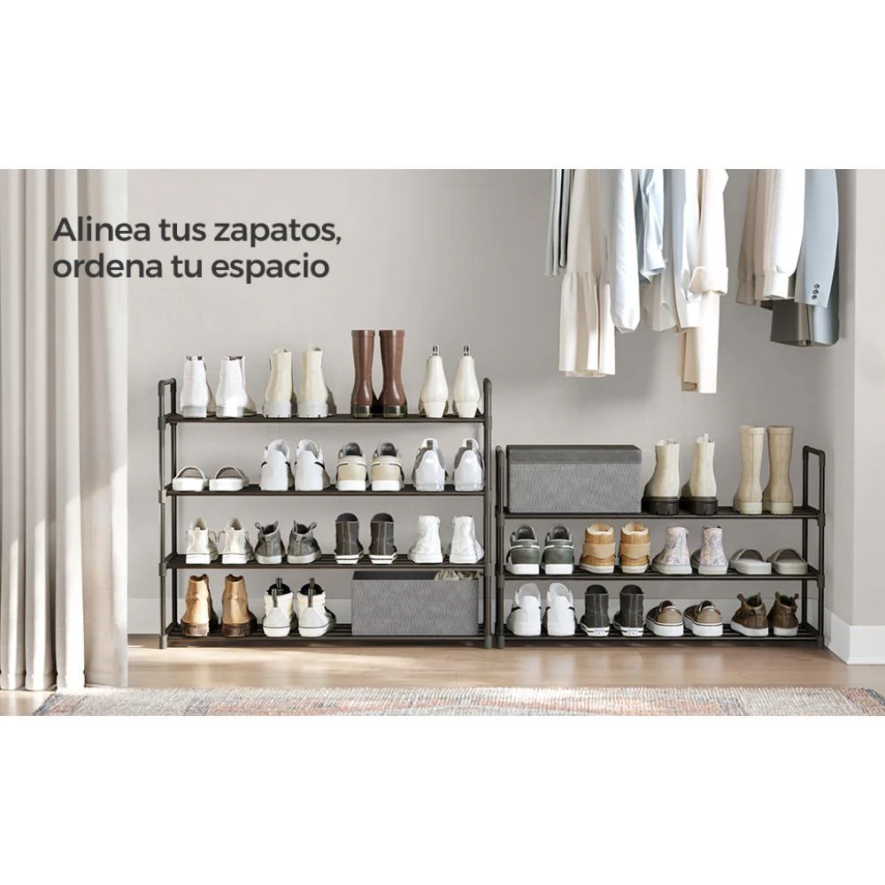 Zapatero Songmics 4 Niveles, Negro, para 24 pares de Zapatos - Image 7